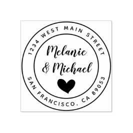 Cute Hand-skriven Namn & Round-Returadress Stämpel