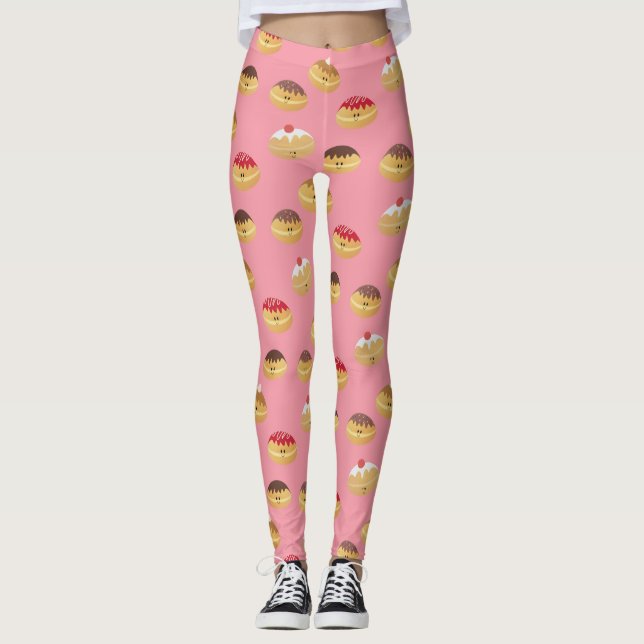 Cute Hannukah Patterned Leggings (Framsida)