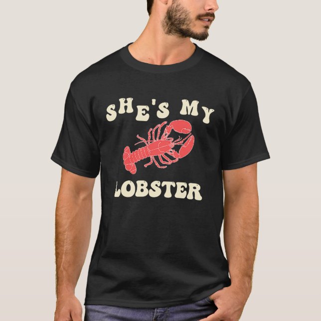 Cute Hans & Hers Lobster lite matchande för Valen T Shirt (Framsida)