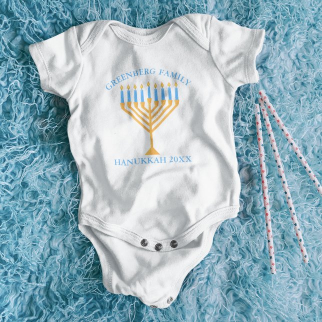 Cute Hanukkah Menorah Family Reunion Personlig T Shirt (Skapare uppladdad)