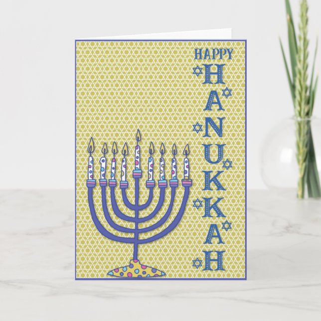 Cute Hanukkah Menorah Helgkort (Framsida)