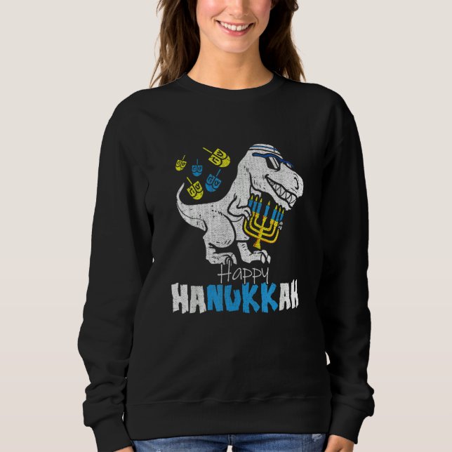 Cute Hanukkah Rex Dinosaur Menorasaurus Chanukah B T Shirt (Framsida)