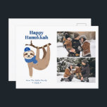 Cute Hanukkah Sloth 2 Photo Collage Helg Vykort<br><div class="desc">Cute Hanukkah-fotokort för personlig på sluttningen.</div>