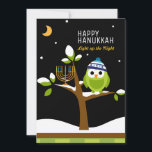 Cute Hanukkah Uggla & Menorah Snowy Träd Julkort<br><div class="desc">Cute Hanukkah Uggla & Menorah i Snowy Träd. Ljus upp Nights. Den här slöjan, färgfull Hanukkah Uggla och Menorah i Snowy Träd är helt roligt! Den färgstarka Tecknaden stil kommer att glädja vänner och familj i alla åldrar. Det är designat att få alla att le denna julhelg. All text, inklusive...</div>