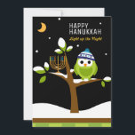 Cute Hanukkah Uggla & Menorah Snowy Träd Julkort<br><div class="desc">Cute Hanukkah Uggla & Menorah i Snowy Träd. Ljus upp Nights. Den här slöjan, färgfull Hanukkah Uggla och Menorah i Snowy Träd är helt roligt! Den färgstarka Tecknaden stil kommer att glädja vänner och familj i alla åldrar. Det är designat att få alla att le denna julhelg. All text, inklusive...</div>