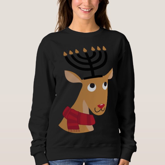 Cute Hanukkah  Winter Holidays jewish Animal Deer T Shirt (Framsida)