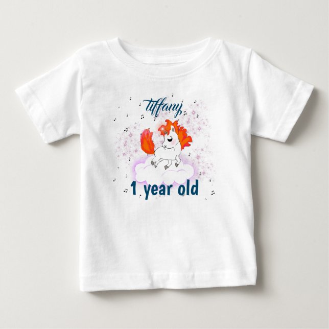 cute Happiness magic unicorn T Shirt (Framsida)