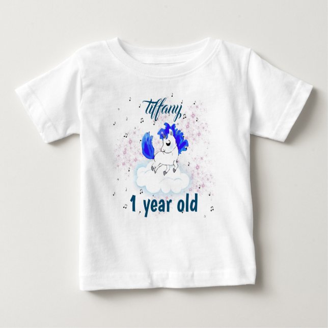 cute Happiness magic unicorn T Shirt (Framsida)