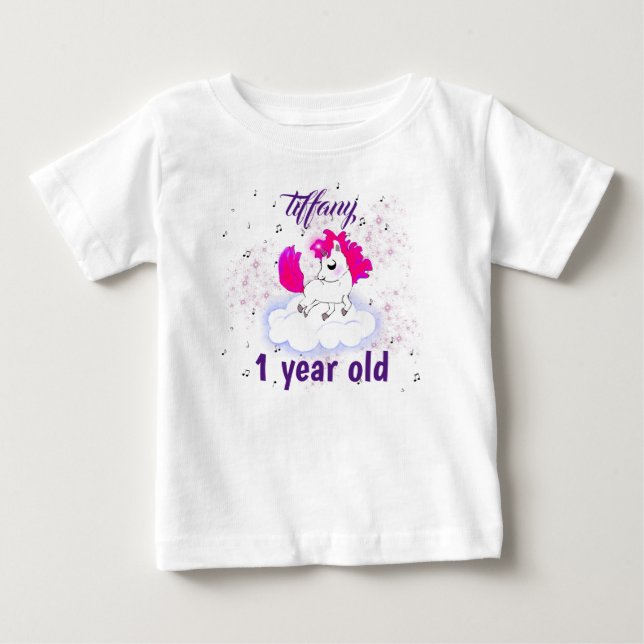 cute Happiness magic unicorn T Shirt (Framsida)