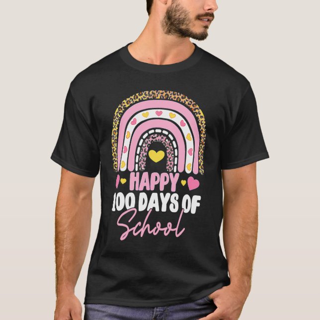 Cute Happy 100th Day Of School Teacher Kids 100 Da T Shirt (Framsida)