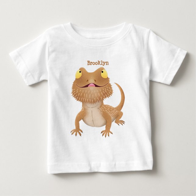 Cute happy bearded dragon lizard cartoon t shirt (Framsida)