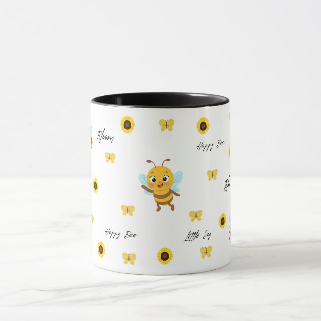 Cute Happy Bee Kids Mug Mugg (Center)