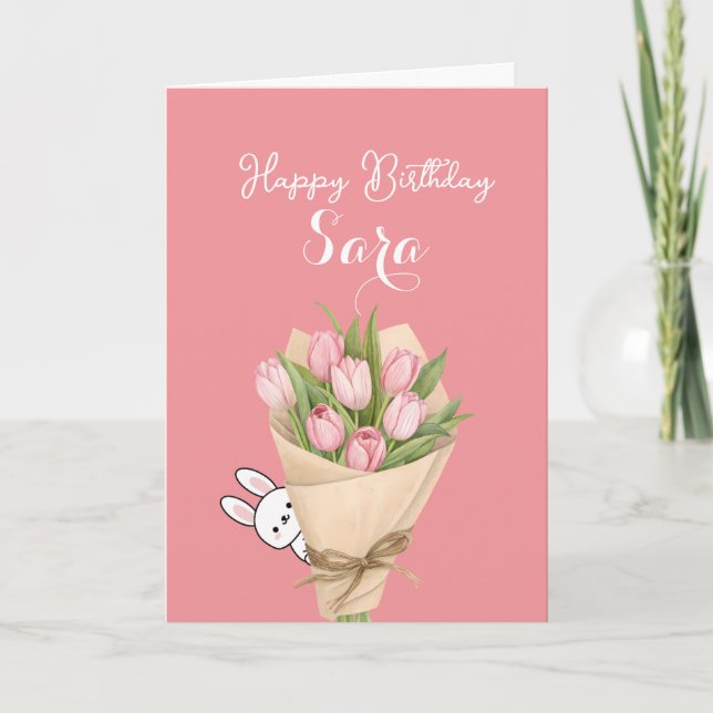 Cute Happy Birthday Card with Sweet Message Kort (Framsida)