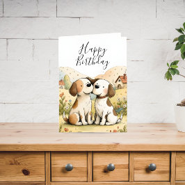 Cute Happy Birthday Dog Card Helgkort
