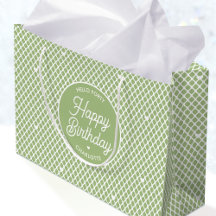 Cute Happy Birthday Name Any Age Green Modern