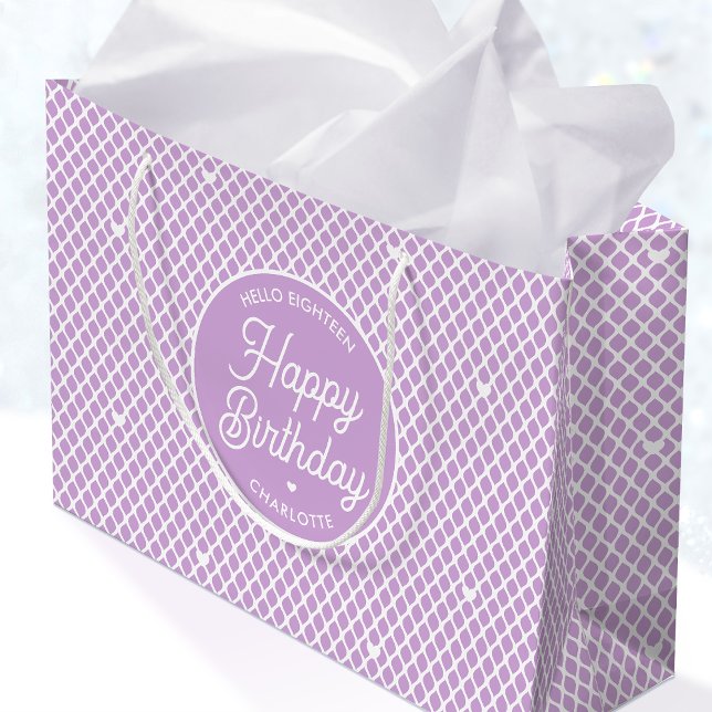Cute Happy Birthday Name Any Age Pretty Purple (Skapare uppladdad)