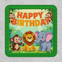 Cute Happy Birthday safari theme