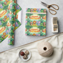 Cute Happy Birthday safari theme