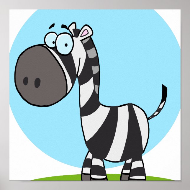 cute happy cartoon zebra poster (Framsidan)