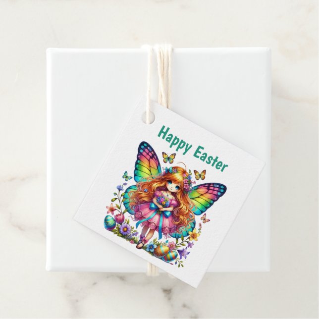 Cute Happy Easter Fairy Customizable  Gåvor Etiketter (På plats)