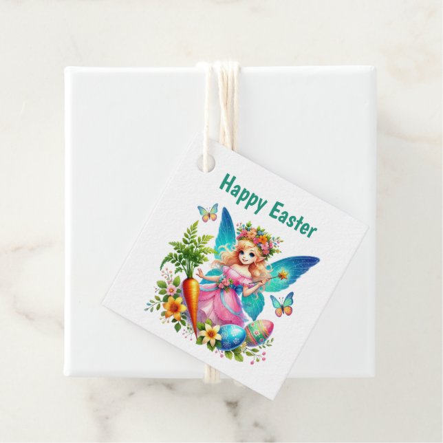 Cute Happy Easter Fairy Customizable  Gåvor Etiketter (På plats)