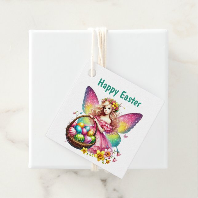Cute Happy Easter Fairy Customizable Gåvor Etiketter (På plats)