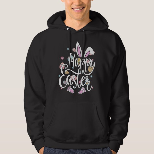 Cute Happy Easter To Every Bunny Easter Squad Hoodie (Framsida)