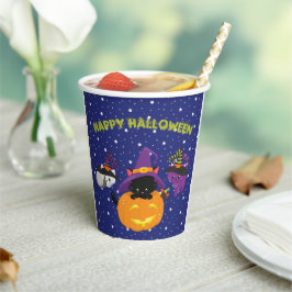 Cute Happy halloween Black Cat Pumpkin