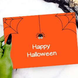 Cute Happy halloween Hanging Spider med Webben Kort