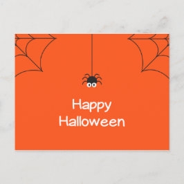 Cute Happy halloween Hanging Spider med Webben Vykort