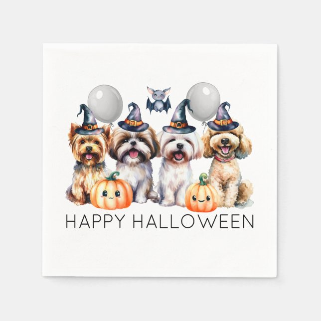 Cute Happy halloween Hundar Pappersservett (Framsidan)