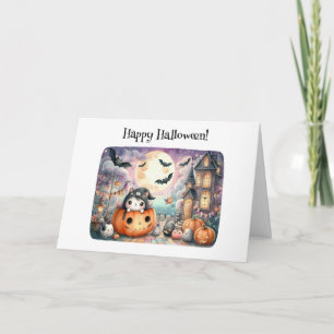 Cute Happy halloween Kawaii Hälsning Kort