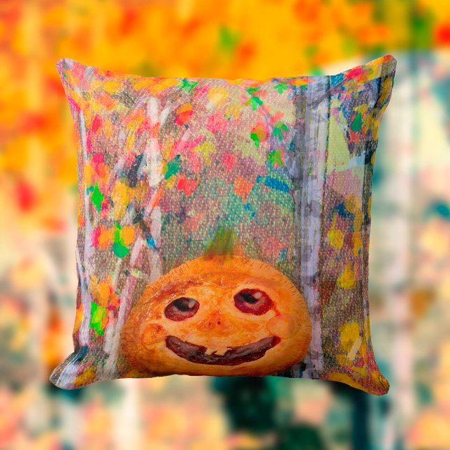 Cute Happy halloween Pumpkin Ansikte Kudde (Skapare uppladdad)