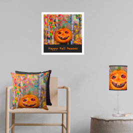 Cute Happy halloween Pumpkin Ansikte Poster