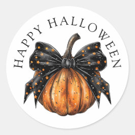 Cute Happy halloween Pumpkin Black Star Bow Runt Klistermärke