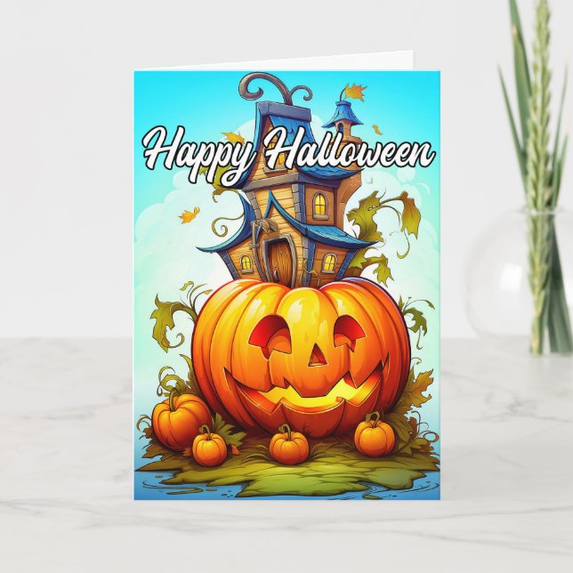 Cute Happy halloween Pumpkin Kort (Framsida)
