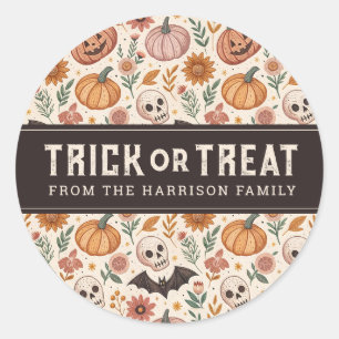 Cute Happy halloween Round Stickers Runt Klistermärke