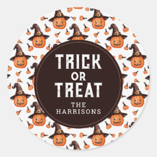 Cute Happy halloween Round Stickers Runt Klistermärke