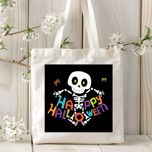 Cute Happy halloween Skeleton Tygkasse (Skapare uppladdad)