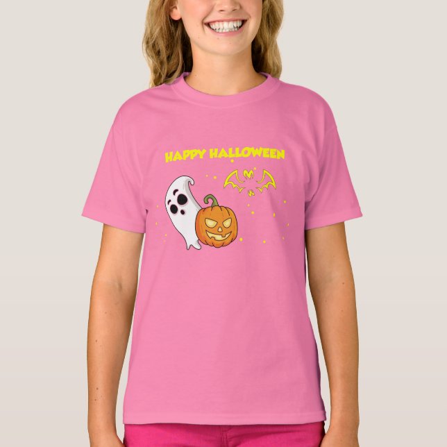 Cute Happy halloween spökpumpa stänk skrämmande T-shirt (Framsida)