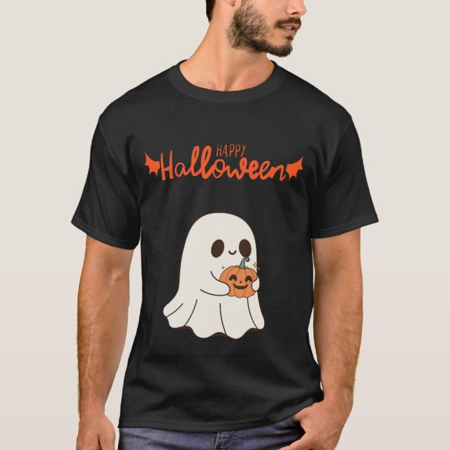 Cute Happy halloween T Shirt (Framsida)