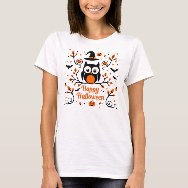 Cute Happy halloween T Shirt (Framsida)