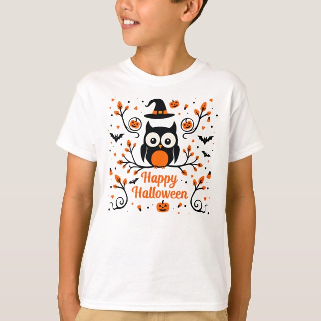 Cute Happy halloween T Shirt (Framsida)