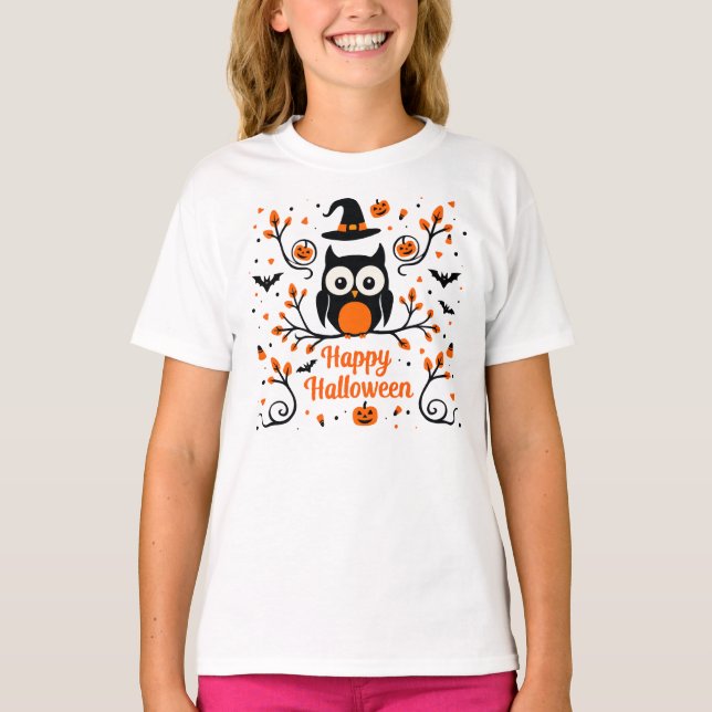 Cute Happy halloween T Shirt (Framsida)