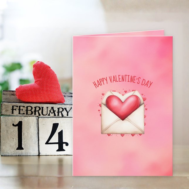 Cute Happy Heart Day Valentine's Day Card Kort (Skapare uppladdad)