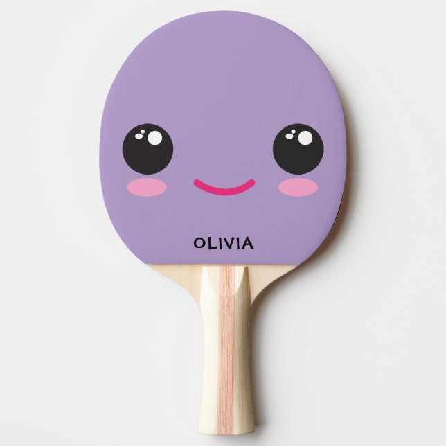 Cute Happy Kawaii Face - Custom Ping Pong Paddle Pingisracket (Framsidan)