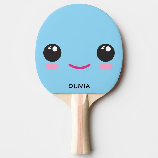 Cute Happy Kawaii Face - Custom Ping Pong Paddle Pingisracket (Framsidan)