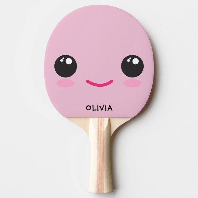 Cute Happy Kawaii Face - Custom Ping Pong Paddle Pingisracket (Framsidan)
