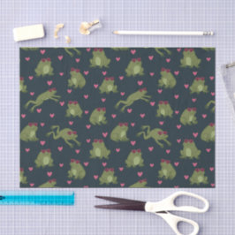 Cute Happy Love Frogs Tissue Paper