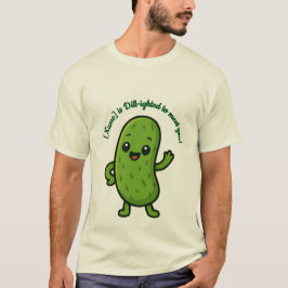 Cute Happy Pickle Kawaii Cartoon - Personalizable T Shirt